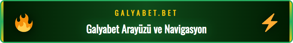 Galyabet platformunun masaüstü görünümü ve menü yapısı detayı.