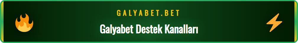 Galyabet yardım seçeneklerinin (canlı destek, e-posta) arayüzdeki görünümü.